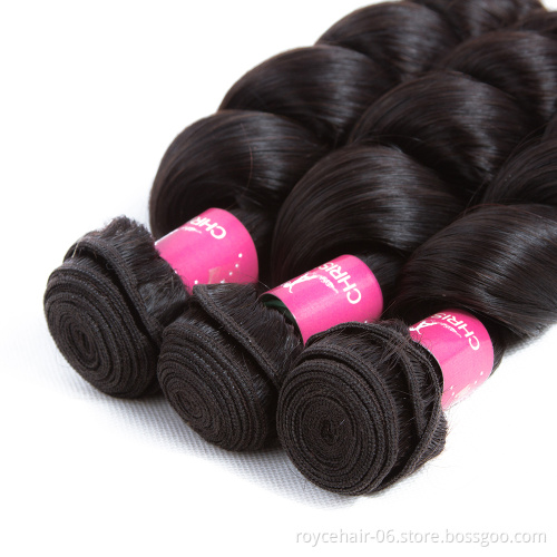 Free Sample Wholesale Price Real Unprocessed Raw Virgin Brazilian Hair Loose Wave Bundles with Frontal Closure in China